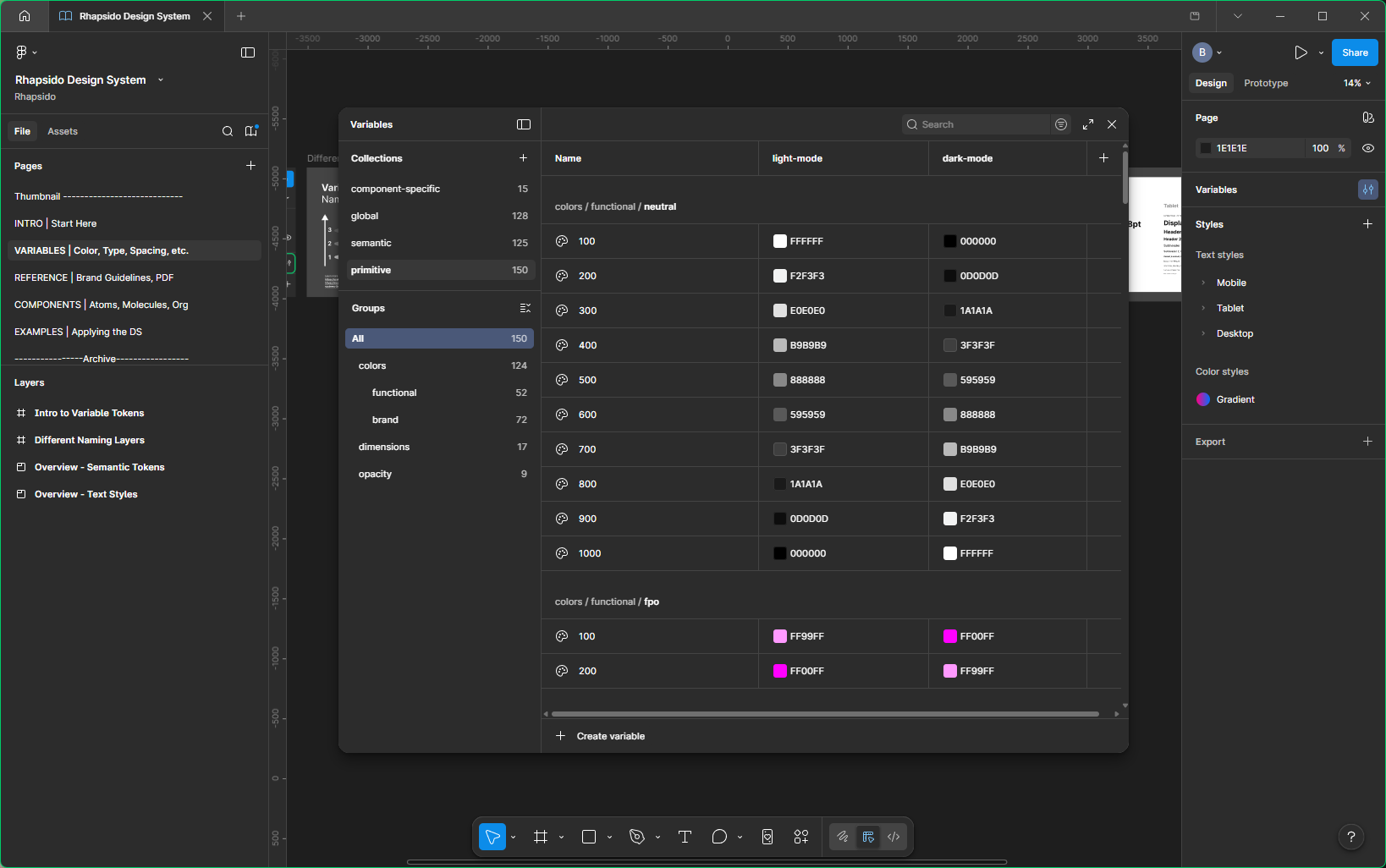 Rhapsido Design System Variables
