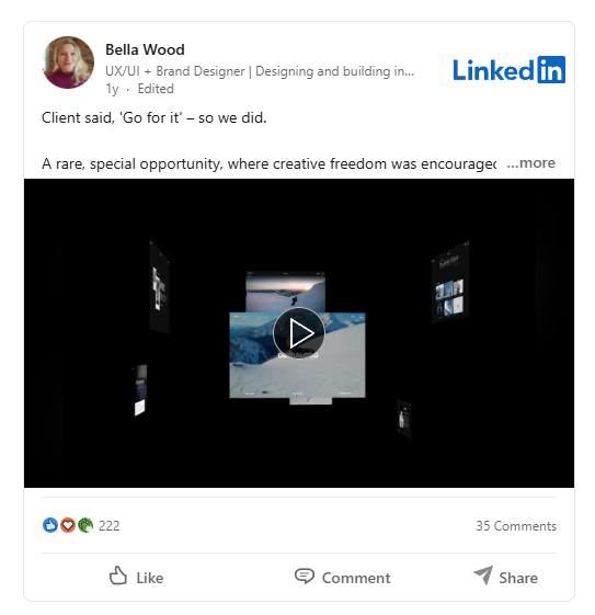 LinkedIn post about Gimbalgod website